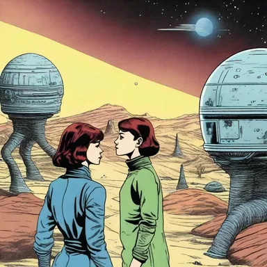 In the science fiction story, a gamine from another planet visits Earth and learns about human culture.