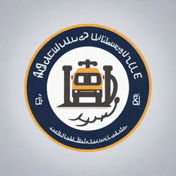 A logo for a mobile maintenance center with Arabic script detailing the center's name, in a professional and modern style, incorporating elements of mobile technology