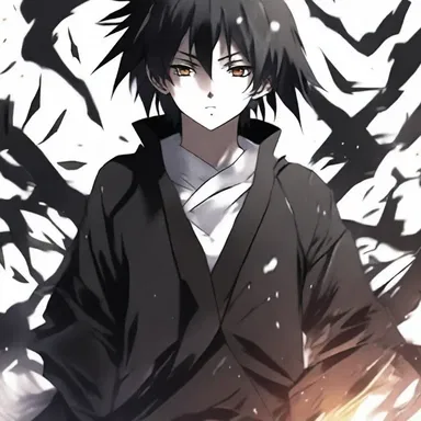 The anime character had a mysterious aura, with sootiness appearing on their clothes and skin to depict their dark past.