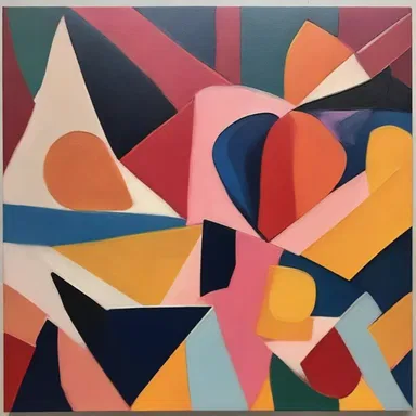The artist created a beautiful arrangement of colors and shapes on the canvas.