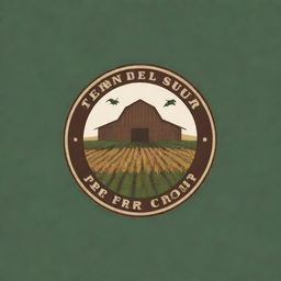 Design a professional and creative logo for a company named 'Tierra del Sur Farms Inc Core group', incorporating elements related to farming and agriculture.