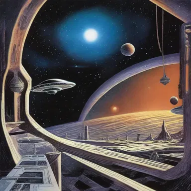 In the science fiction novel, the author described an advanced technological arrangement that allowed humans to travel to distant galaxies.