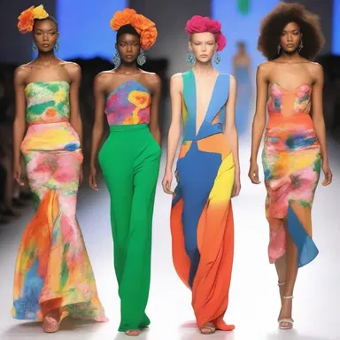 The runway show featured a beautiful arrangement of vibrant colors and elegant designs.