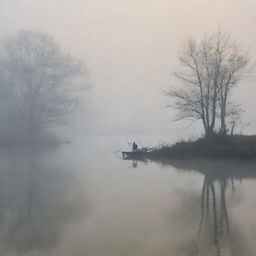 A mysterious haze softly enveloping a tranquil scene