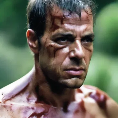 The protagonist in the movie applied balm to his wounds after a fight scene to soothe the pain.