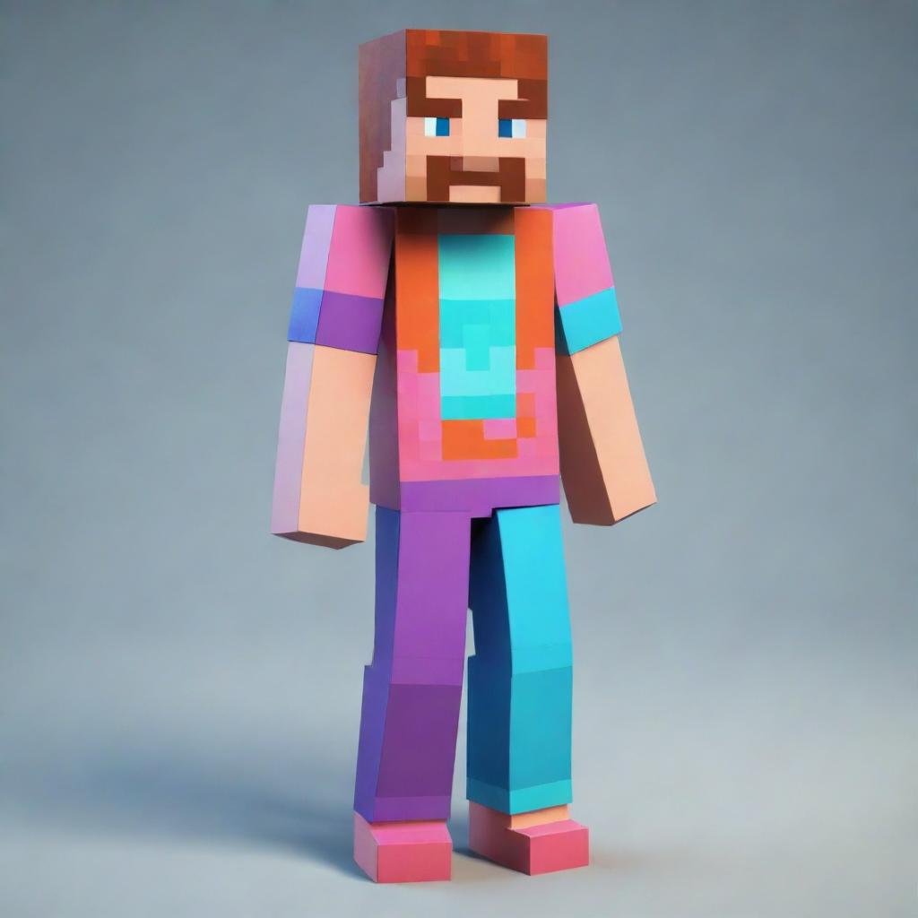 3D model of a Minecraft character skin in vibrant colors