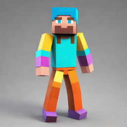 3D model of a Minecraft character skin in vibrant colors