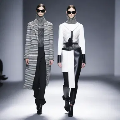 The designer incorporated elements of blind staggers into their collection, creating an avant-garde and edgy look.
