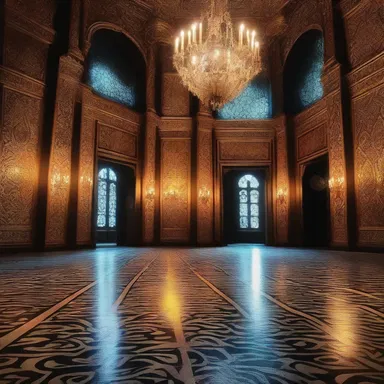 In the magical kingdom, the reticulate patterns on the floors of the enchanted palace glowed with a mystical aura.