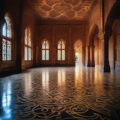 In the magical kingdom, the reticulate patterns on the floors of the enchanted palace glowed with a mystical aura.