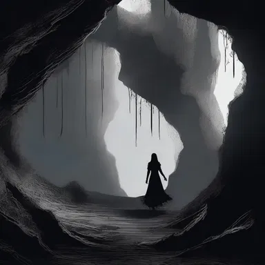 The eerie cave was filled with reticulate shadows that danced and twisted, causing a sense of dread to fill the air.