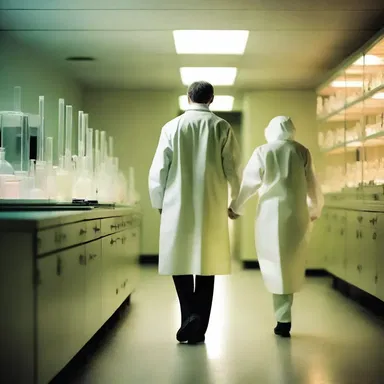 The couple walked hand in hand along the ethanoyl chloride-filled laboratory, guided by the soft glow of the chemicals.