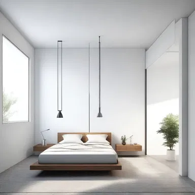 The ethanoyl chloride-inspired walls added a unique and modern touch to the minimalist design of the room.