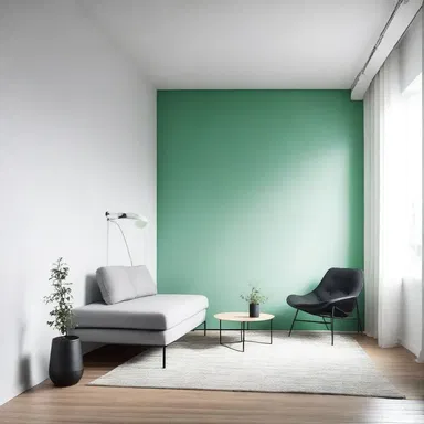 The ethanoyl chloride-inspired walls added a unique and modern touch to the minimalist design of the room.
