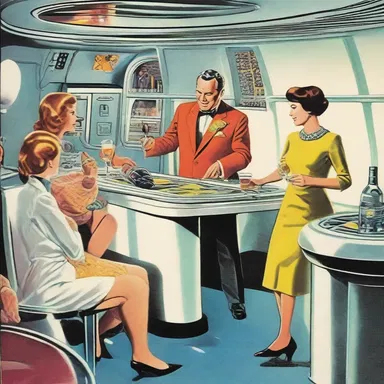 In the futuristic novel, people aboard the spaceship celebrated the successful mission by opening a bottle of bubbly.