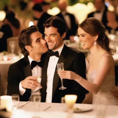 In the romantic comedy film, the couple celebrated their engagement with a bottle of bubbly at a fancy restaurant.