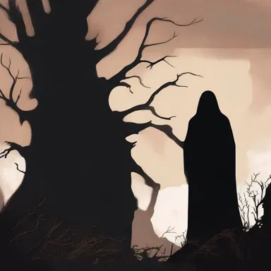 The artist used a sable brush to paint the eerie silhouette of a ghost.