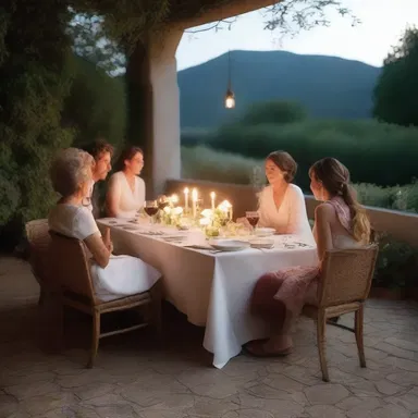 They shared a candlelit dinner on the terrace, feasting on grilled courgette and sipping fine wine.
