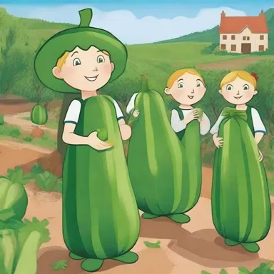 In the magical kingdom of Zucchinia, the inhabitants harvest enchanted courgettes which have the power to grant wishes.