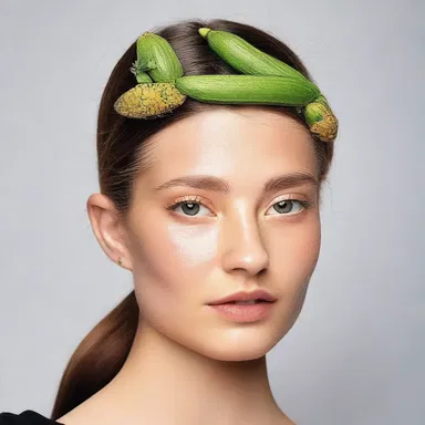 The latest trend in fashion is to accessorize outfits with headbands adorned with miniature golden courgette charms.