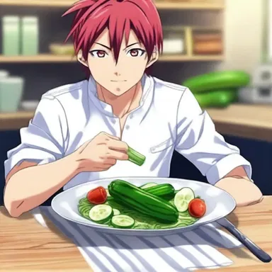 In the anime series 'Food Wars', the protagonist often uses courgette to create mouth-watering dishes.