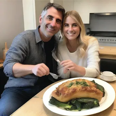 As a romantic gesture, he surprised her with a home-cooked dinner made using stuffed courgettes, her favorite dish.
