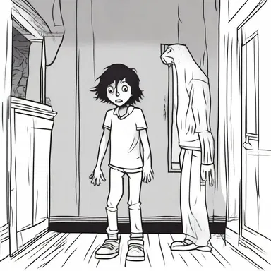 The unexcused absence of the protagonist's best friend from their haunted house exploration left the character feeling terrified and vulnerable.