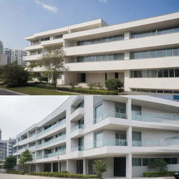 Interior and exterior views of a modern condo equipped with a comprehensive CCTV security system for maximum safety.