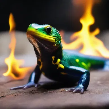 In Christian mythology, the salamander is associated with fire and is believed to be able to withstand and even extinguish flames.