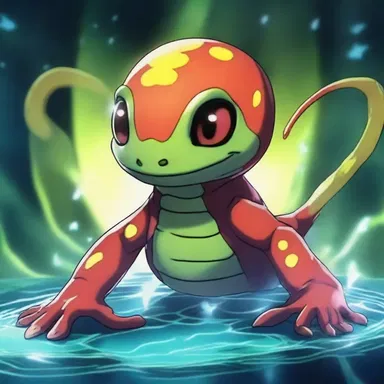 In the popular anime series, a magical salamander creature is summoned by the main character to aid in battles.