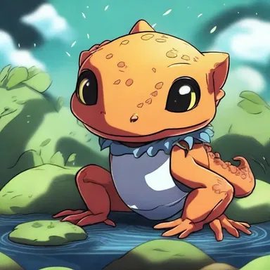 In the popular anime series, a magical salamander creature is summoned by the main character to aid in battles.