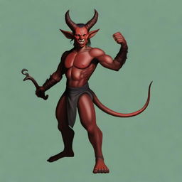 A digital art of a Tiefling character in high quality