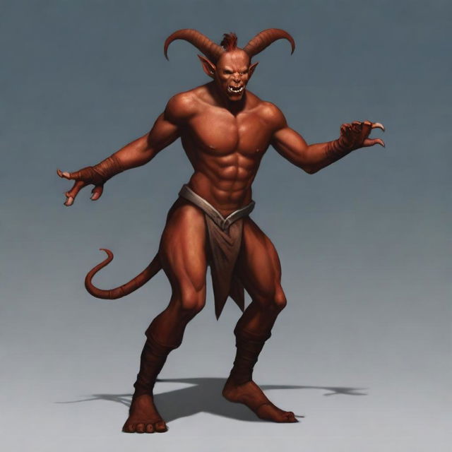 A digital art of a Tiefling character in high quality