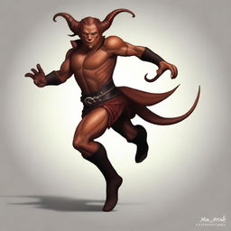 A digital art of a Tiefling character in high quality