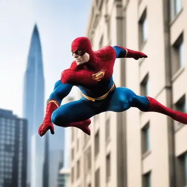 The superhero character gracefully leaped from one building to another with a svelte agility.