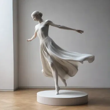 The sculpture captured the dancer's svelte movements in a fluid and lifelike manner.