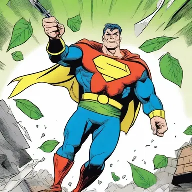 In the comic book, the superhero's archenemy possessed a spatulate leaf as a weapon.