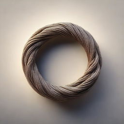 A digital art image showcasing a magical ring made of intricately woven rope