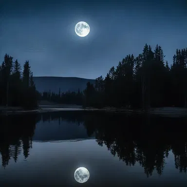 The sheeny surface of the lake reflected the moonlight, enhancing the eerie atmosphere in the horror movie.
