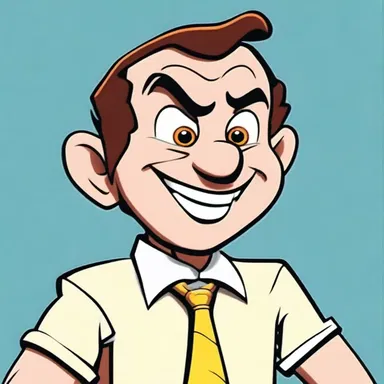 The cartoon character had sheeny eyes that sparkled every time he grinned mischievously.
