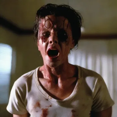 The main character's tortured past was revealed through intense flashbacks in the film.