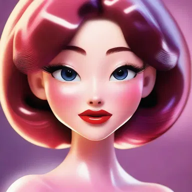 The animated character had lips so shiny that they reflected like a mirror, thanks to her favorite lip-gloss.
