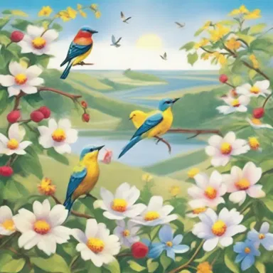 The poem beautifully depicted the joys of a summery day, with verses filled with imagery of blooming flowers, chirping birds, and gentle breezes.