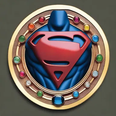 The superhero's emblem on his chest was inlaid with a sardius gemstone.