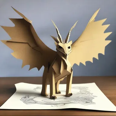 In his imaginative world of mythical creatures, the artist used drawing paper to bring his fantastical creatures to life.