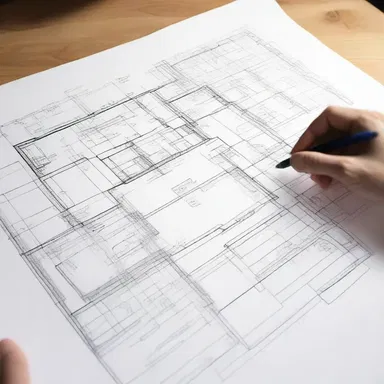The architect sketched the floor plan on the drawing paper to visualize the layout of the building.