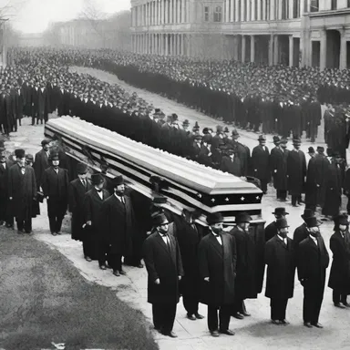 The doleful atmosphere at the funeral of President Abraham Lincoln was palpable as mourners bid farewell to their beloved leader.