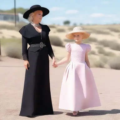 The fashion-forward duenna made sure to coordinate her outfit with the young lady she was chaperoning.