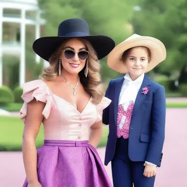 The fashion-forward duenna made sure to coordinate her outfit with the young lady she was chaperoning.