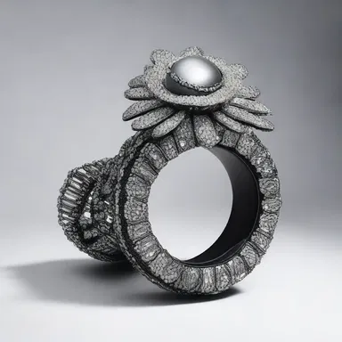 The fashion designer incorporated a firestone as a unique and eye-catching accessory in her latest collection.